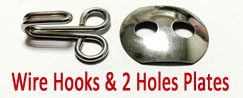 Stainless Steel Wire Hooks & 2 Holes Plates
